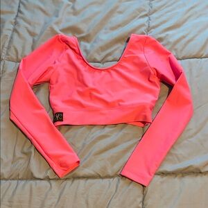 Vibrant Pink Long Sleeve Crop Top for Kids CL